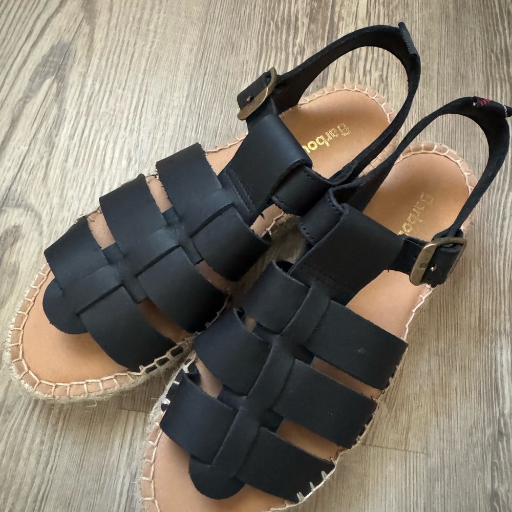 Barbour Black Espadrilles with Woven Design